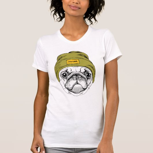 Hipster Pug | Het is Cool T-shirt (Voorkant)
