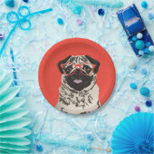 Hipster Pug Paper Bord (Feest)