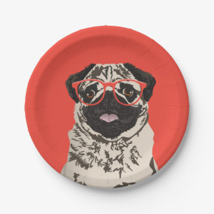 Hipster Pug Paper Bord