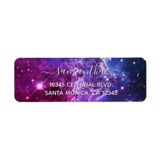 Hipster Purple Ombre Monkey Head Nebula Signature Etiket (Voorkant)