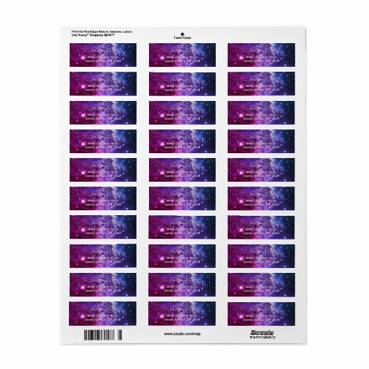 Hipster Purple Ombre Monkey Head Nebula Signature Etiket (Full Sheet)