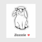 Hipster Rabbit Funny Bunny Met Brillen Schattige A Sticker (Vel)