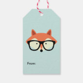 Hipster Red Fox Cadeaulabel (Achterkant)