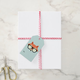 Hipster Red Fox Cadeaulabel