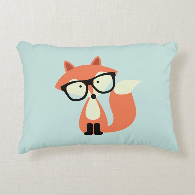 Hipster Red Fox Decoratief Kussen (Voorkant)