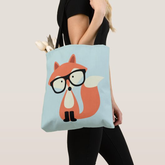 Hipster Red Fox Tote Bag (Dichtbij)