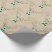 Hipster Reindeer Elk met glazen grijze kerst Cadeaupapier (Hoek)