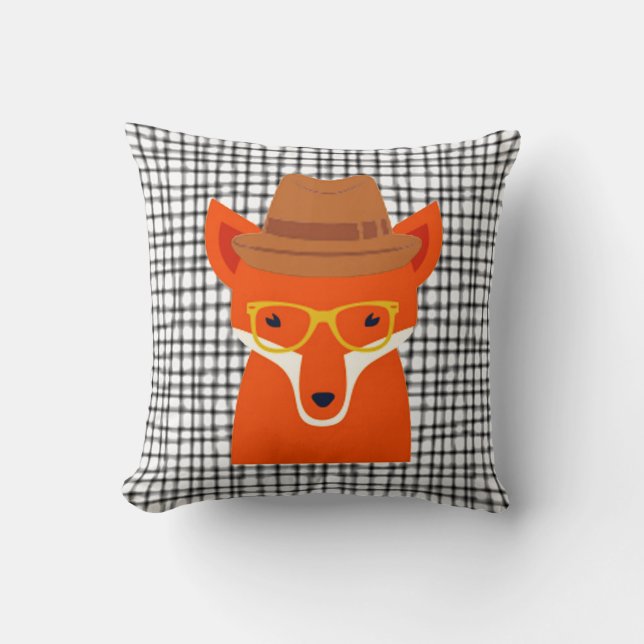 hipster renard hipsta animal coussin coussin (Recto)