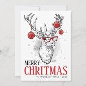 Hipster rendier niet foto kerst Kaart (Voorkant)