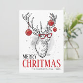 Hipster rendier niet foto kerst Kaart (Staand voorkant)