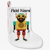 Hipster Retro Robot Kleine Kerstsok (Voorkant)