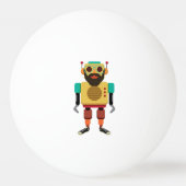 Hipster Retro Robot Pingpongballen (Voorkant)