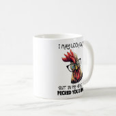 Hipster Rooster Funny Gezegde Koffiemok (Voorkant rechts)