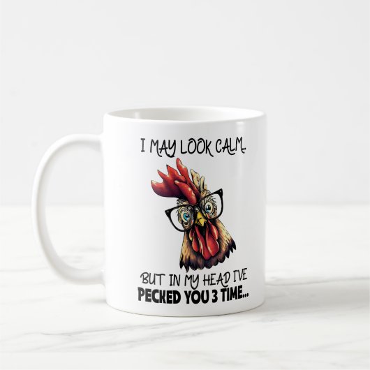 Hipster Rooster Funny Gezegde Koffiemok (Links)