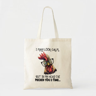 Hipster Rooster Funny Gezegde Tote Bag