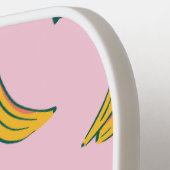 Hipster Roze en Geel Banaan Patroon Pickleball Paddle (Links Detail)