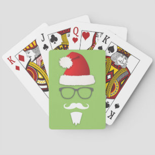 Hipster Santa Claus Pokerkaarten