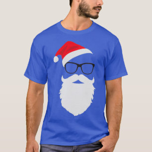 Hipster Santa Face met Pet baardbril Christma T-shirt