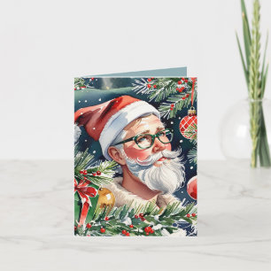Hipster Santa & Kerstmis Cocktail Recept Vakantie Kaart