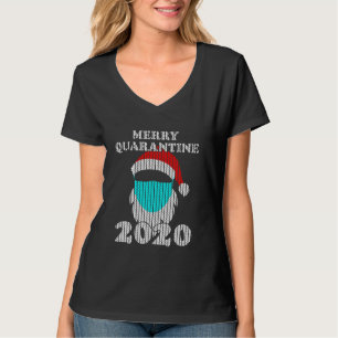 Hipster Santa met mondkapje 2020 Lelijke Merry Qua T-shirt
