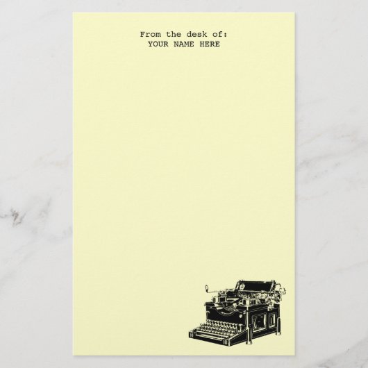 Hipster  schrijfmachine-blocnote briefpapier (Voorkant)