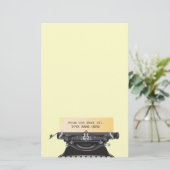 Hipster schrijfmachine-blocnote briefpapier (Staand voorkant)