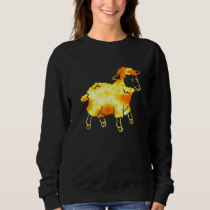 Hipster Sheep Sinaasappel Retro  Sheep Owner Des Trui