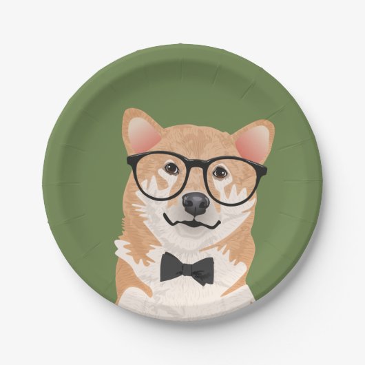 Hipster Shiba Inu Paper Bord Party (Voorkant)