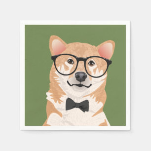 Hipster Shiba Inu Paper Napkin Servetten