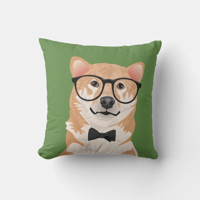 Hipster Shiba Inu Pillow Kussen (Voorkant)