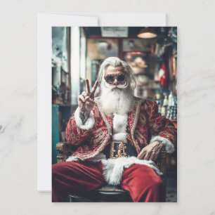 Hipster Sinterklaas slaat een pose neer vreedzame Feestdagenkaart