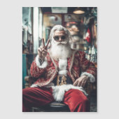 Hipster Sinterklaas Slaat een Positie Kerst Vrede (Voorkant)