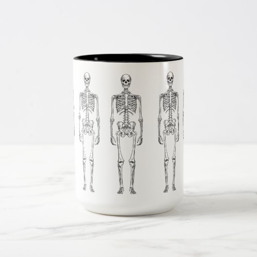 Hipster  Skelet 15 oz Two-Tone Mok (Center)