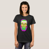 Hipster Skull  Mustache Retro Freethinker F T-shirt (Voorkant volledig)