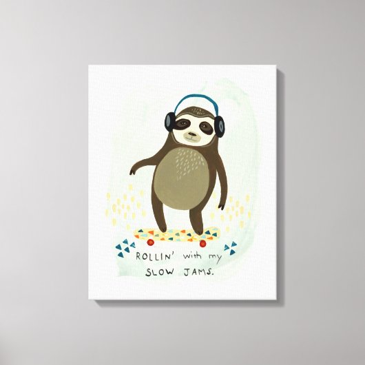 Hipster-sleuf | Rollin' met mijn trage Jams Canvas Afdruk (Voorkant)