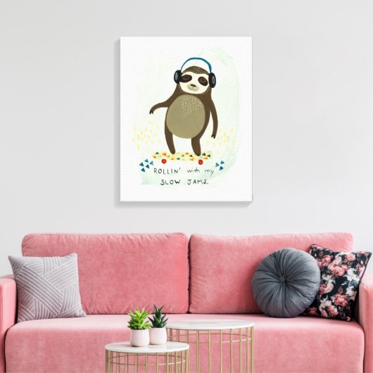 Hipster-sleuf | Rollin' met mijn trage Jams Canvas Afdruk (Insitu (Woonkamer))