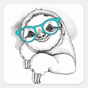 Hipster-sleuf Vierkante Sticker
