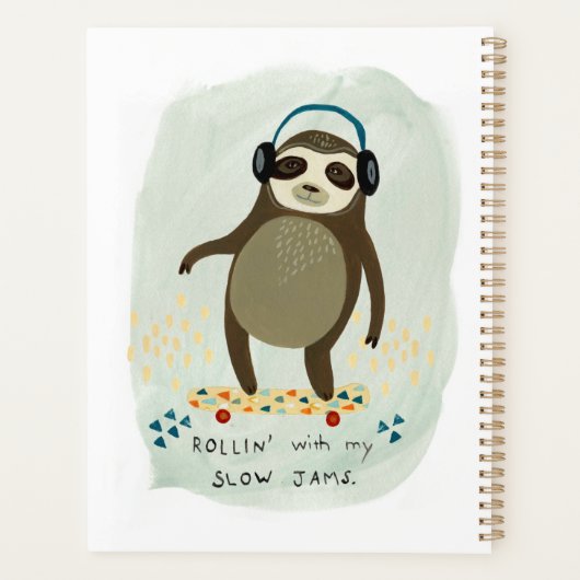 Hipster Sloth | Rollin' Avec Mes Jams Lents (Dos)