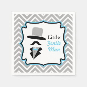 Hipster Snorhaar Herenbaby Jongens Baby Shower Servetten