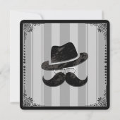 Hipster Snorhaar Hoed Bril Verjaardagsfeestje Kaart (Achterkant)