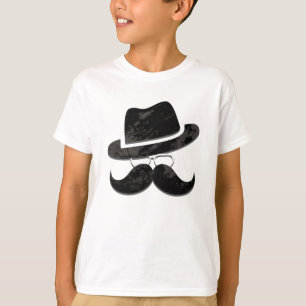 Hipster Snorhaar Hoed Bril Vintage Maatwerk T-shirt