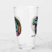 Hipster T-Rex, op maat gemaakt glas (Links)