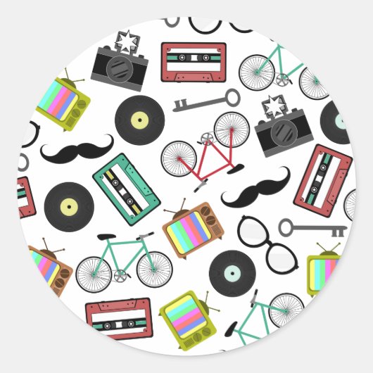 Hipster Theme Envelope Seal Sticker (Voorkant)