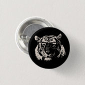 Hipster tijger met bril ronde button 3,2 cm (Voorkant /achterkant)