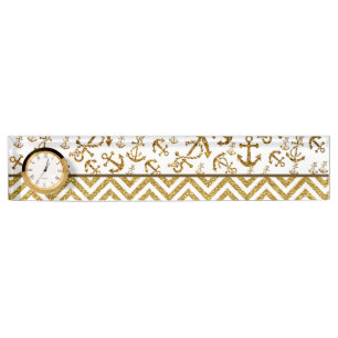 Hipster Trendy Anchor Chevron Glitter Photo Print Naambordje