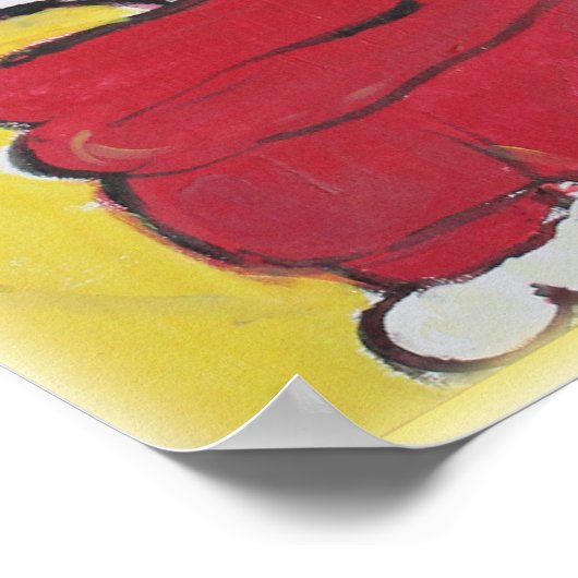 Hipster Turtleneck Cat Folk Art Cool Style Poster (Hoek)