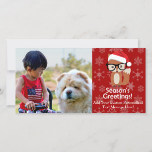 Hipster Vakantie Vos Leuk Dier Kerstmis Feestdagenkaart