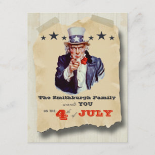 hipster vierde van juli uitnodiging tot feestdag