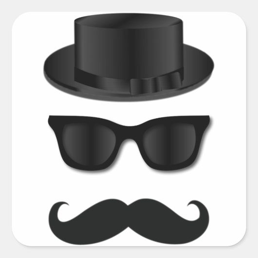 Hipster Vierkante Sticker (Voorkant)