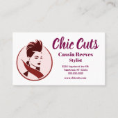 Hipster Vrouw Haar Stylist Salon Mode Visitekaartje (Voorkant)